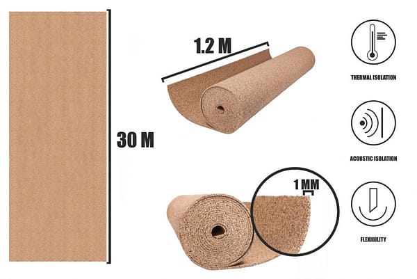 Cork roll 1mm (30x1,2m)