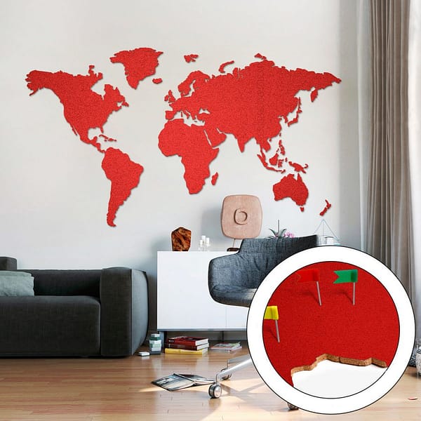 Mapa sveta veľká červená